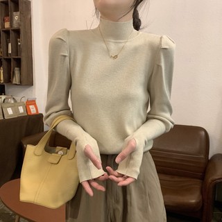 Áo sweater dệt kim cổ lọ dáng ôm thời trang 59995