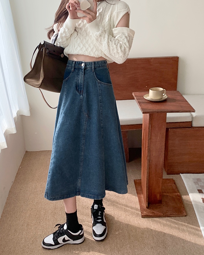 Chân Váy Denim Chữ a Dáng Dài Xinh Xắn Dành Cho Nữ 60517