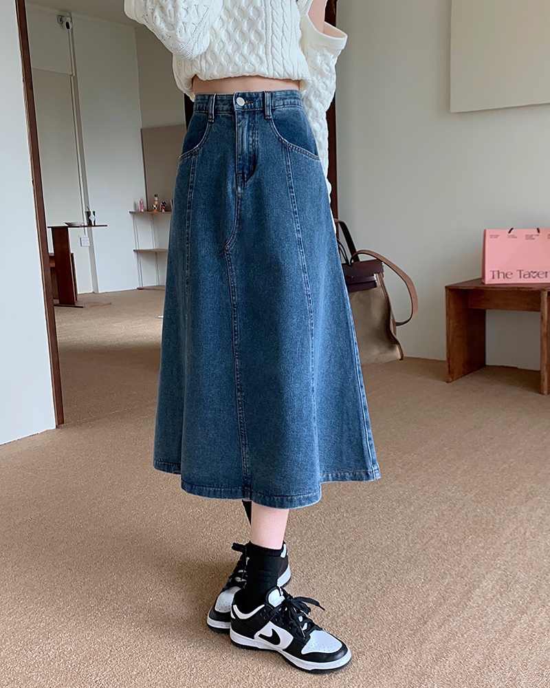 Chân Váy Denim Chữ a Dáng Dài Xinh Xắn Dành Cho Nữ 60517