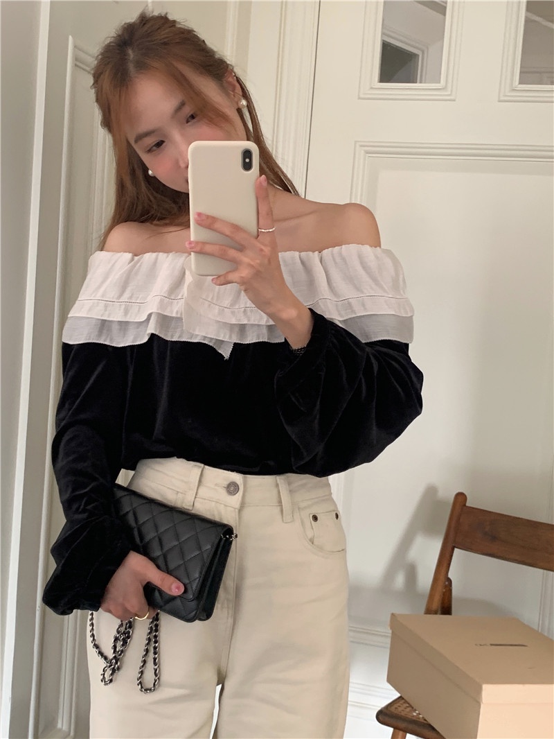 Áo Trễ Vai Nhún Bèo Màu Sắc Đa Dạng 60261