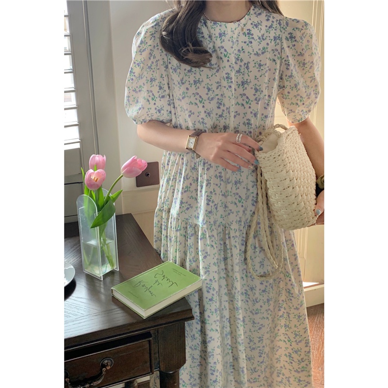 Đầm Hoa Ngắn Tay Dáng Rộng Phong Cách Mới Dành Cho Nữ 60969