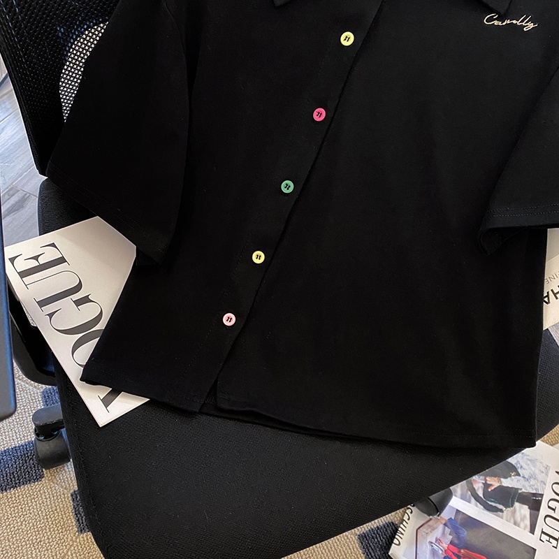 Áo Sơ Mi Ngắn Tay Thêu Họa Tiết Thời Trang Cho Nữ