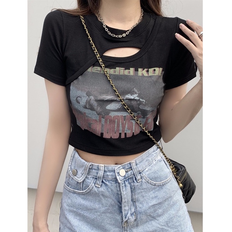 Áo Thun Ngắn Tay In Họa Tiết Thời Trang