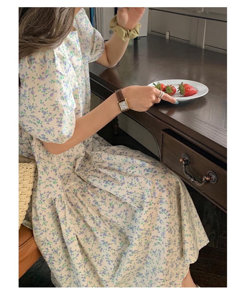 Đầm Hoa Ngắn Tay Dáng Rộng Phong Cách Mới Dành Cho Nữ 60969