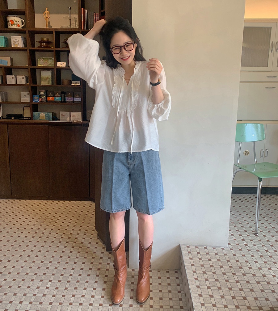 Áo Sơ Mi Cột Dây Dáng Rộng Dài Tay Thời Trang Cá Tính 60676