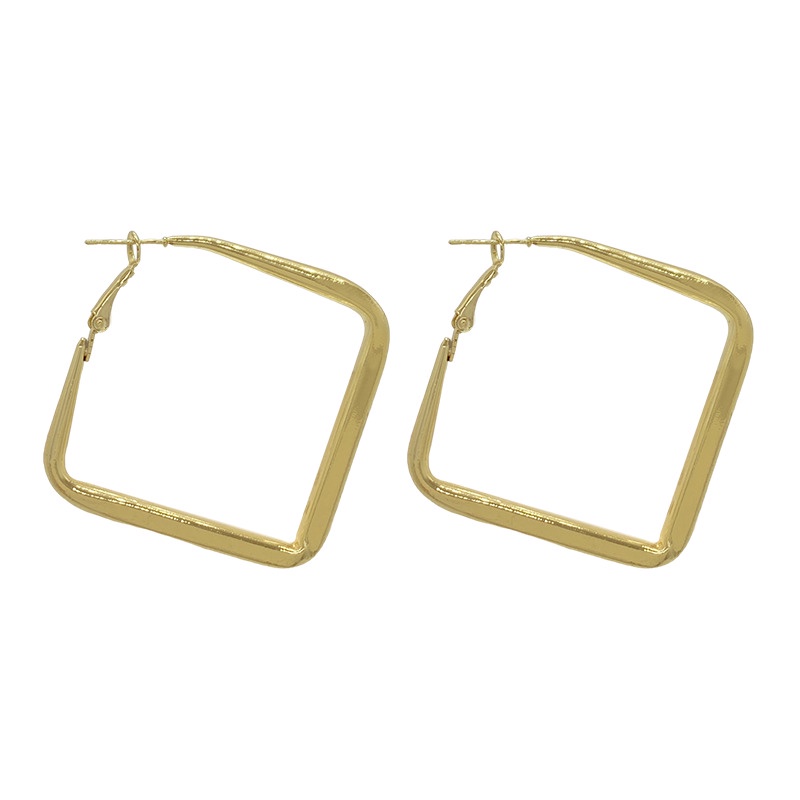 Bông Tai Kim Loại Hình Học Đơn Giản Cực Kỳ Phong Cách retro Hong Kong Cá Tính Dành Cho Nữ