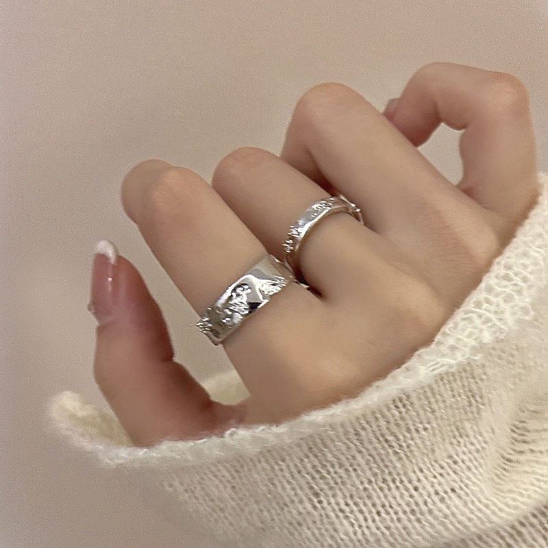Nhẫn Thiết Kế Bất Đối Xứng Phong Cách Hàn Quốc Thời Trang