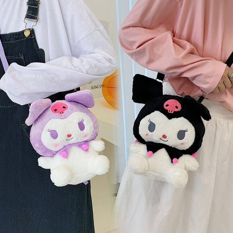 Túi Đeo Vai Hình Kuromi Nhồi Bông Dễ Thương Cho Bé Gái