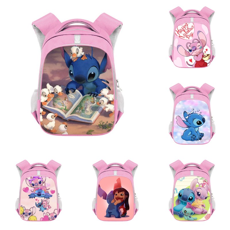 New 36cm Llio Stitch Angel Backpack Rucksack Schoolbags Waterproof Kids School Gifts