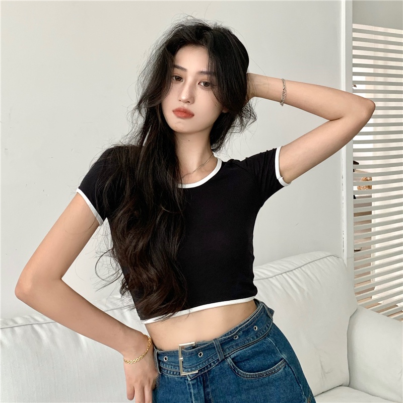 Áo Thun Ngắn Tay Màu Sắc Phù Hợp Cho Mùa Hè