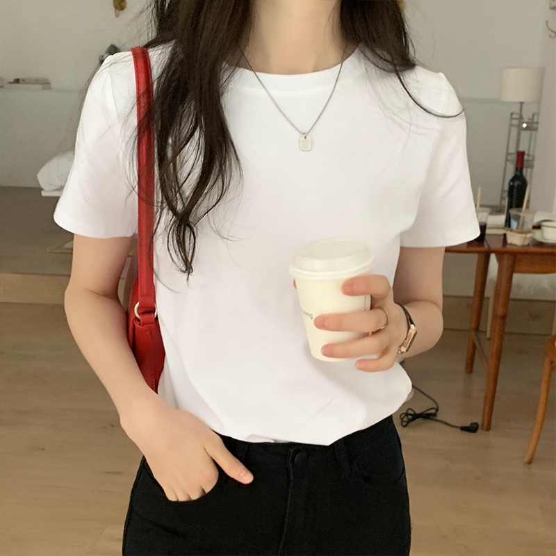 Áo Thun Nữ Tay Ngắn Cổ Tròn Vải Cotton Nguyên Chất 60869