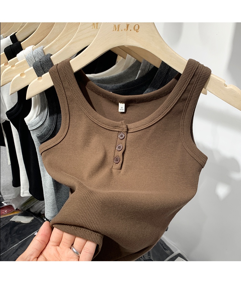 Áo Sát Nách Cổ Tròn Phối Nút Thời Trang 61017