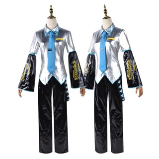 Nam Cao Cấp Hatsune Miku Vocaloid Pu Cosplay Áo Sơ Mi Buộc Quần Tóc Giả Bộ Cho Ngày Lễ