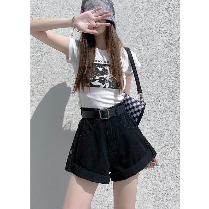 Quần Short Jean Ống Rộng Phong Cách Hàn Quốc Trẻ Trung Dành Cho Nữ