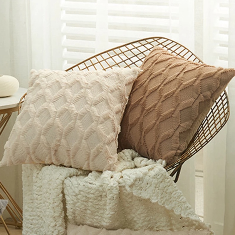 Vỏ Gối Lông Nhung Mềm Mại Đính Kim Cương Thoải Mái Trang Trí Ghế sofa