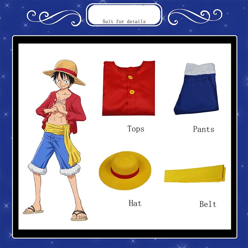 Trang Phục Hóa Trang Nhân Vật luffy Trong Phim Hoạt Hình one piece