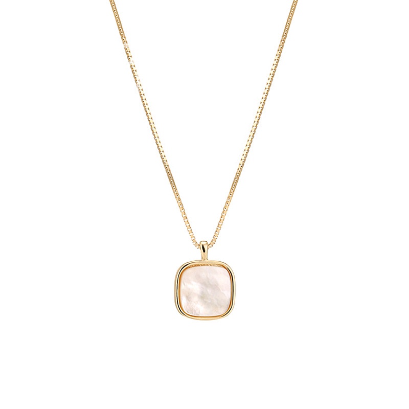 Ốp Vòng cổ Mặt Vuông Màu Trắng Thiết Kế Đơn Giản Sang Trọng