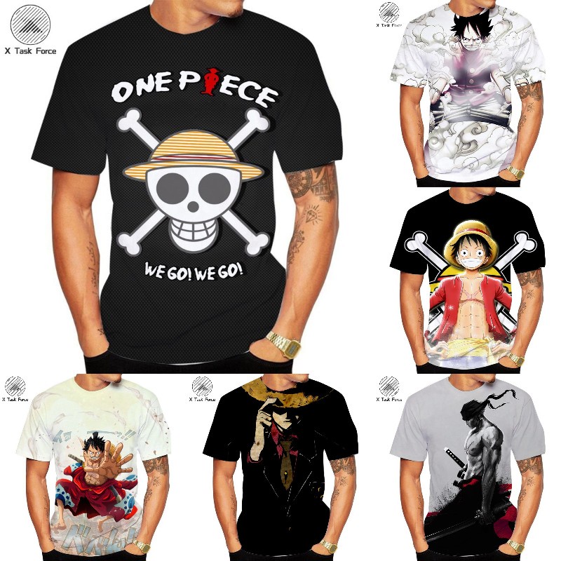 Áo Sơ Mi In Hoạt Hình One Piece Monkey D. Áo Thun In Hình Luffy 3D Độc Đáo Cá Tính