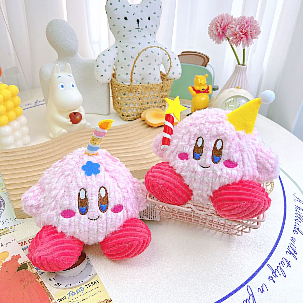 Nến Kirby Nhồi Bông Mềm Mại 15cm Trang Trí Bánh Kem Giáng Sinh