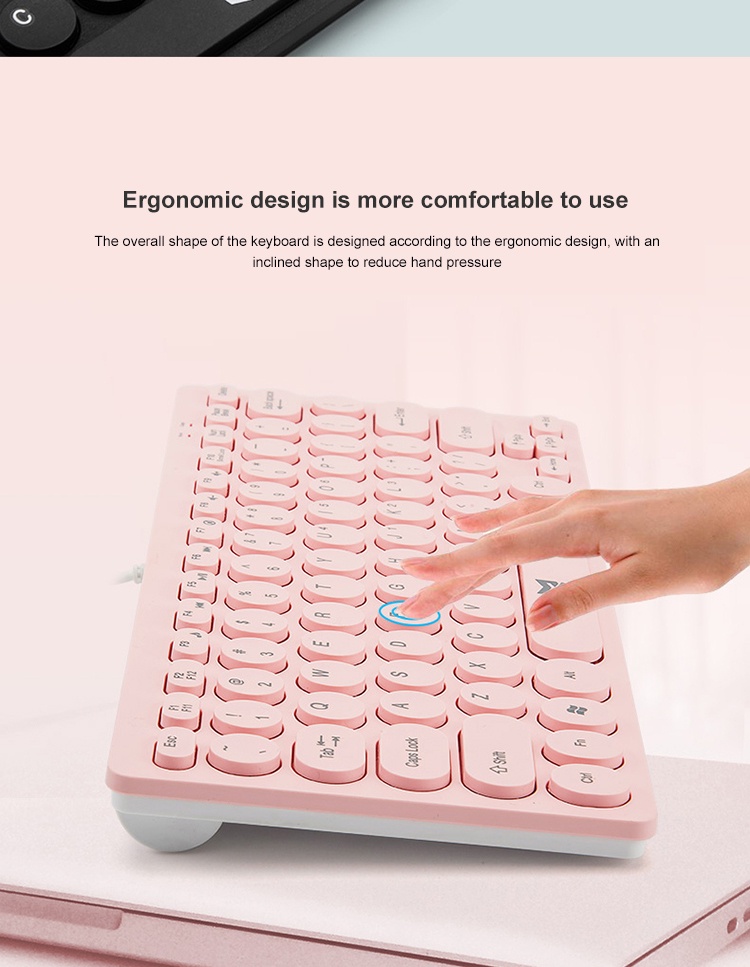 Bàn Phím Mini Có Dây 78 Nút Bấm Siêu Mỏng Màu Hồng Phong Cách Punk Cho Máy Tính Laptop