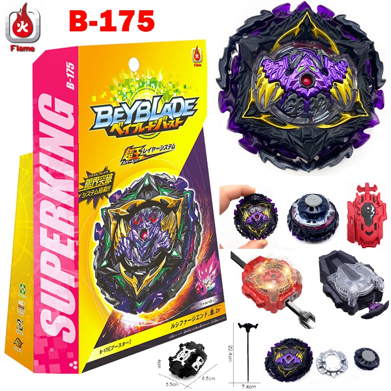 Con Quay beyblade burst superking b-175 lucifer the end Emper Với Màu Đen Tím Và Dây / Thước Dây