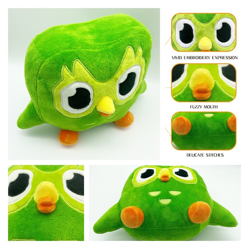 HYC Humey Gấu bông Duolingo cute- thú nhồi bông hình cú Duo phiên bản kỉ niệm 10 năm dành cho bé 20cm