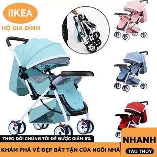 Xe đẩy trẻ sơ sinh gấp gọn nhẹ tiện lợi xe đẩy ngồi nằm hai chiều xe đẩy trẻ sơ sinh giảm rung không gian lớn
