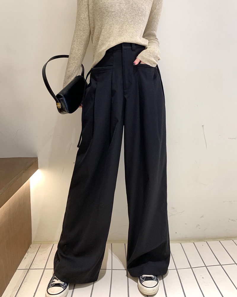 Quần Dài Ống Rộng Lưng Cao Thời Trang Dạo Phố Thanh Lịch 60916