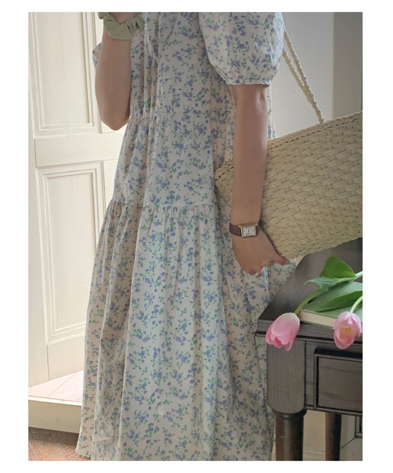 Đầm Hoa Ngắn Tay Dáng Rộng Phong Cách Mới Dành Cho Nữ 60969