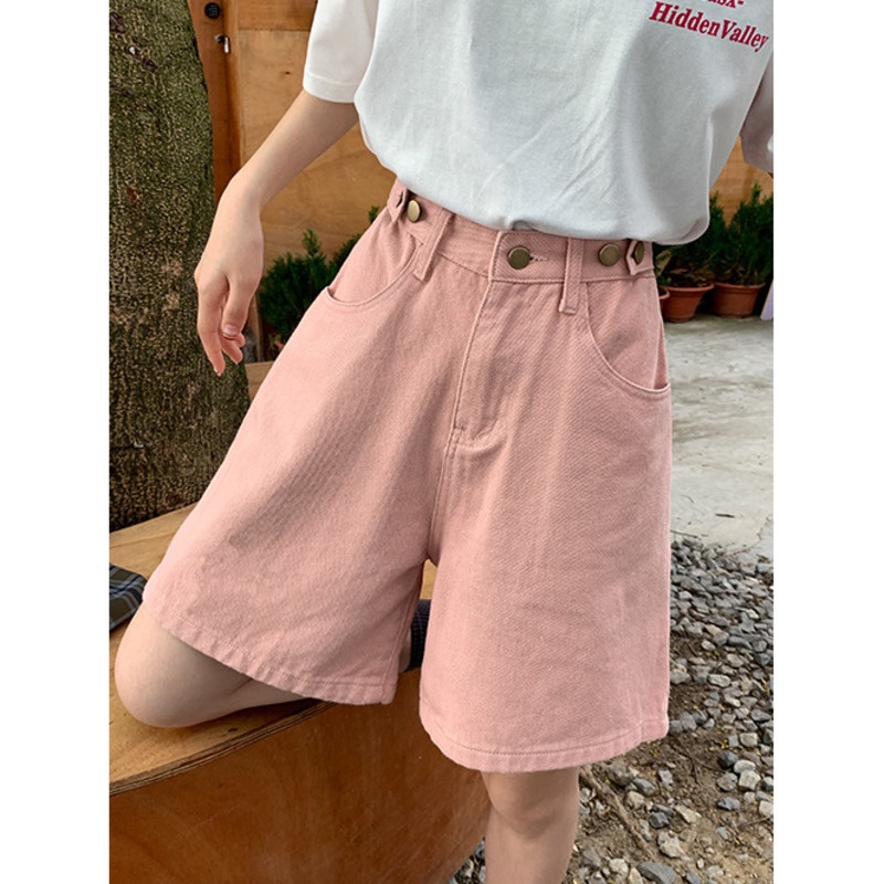 Quần Short Denim Lưng Cao Thời Trang Hàn Quốc Dành Cho Nữ