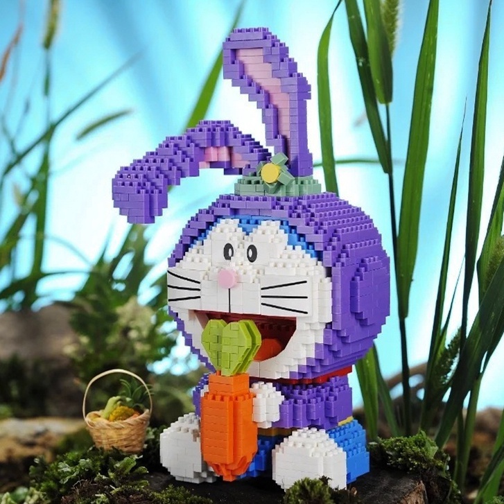 Đồ Chơi Lắp Ráp Nhân Vật Hoạt Hình Doraemon StellaLou Stitch Sáng Tạo DIY