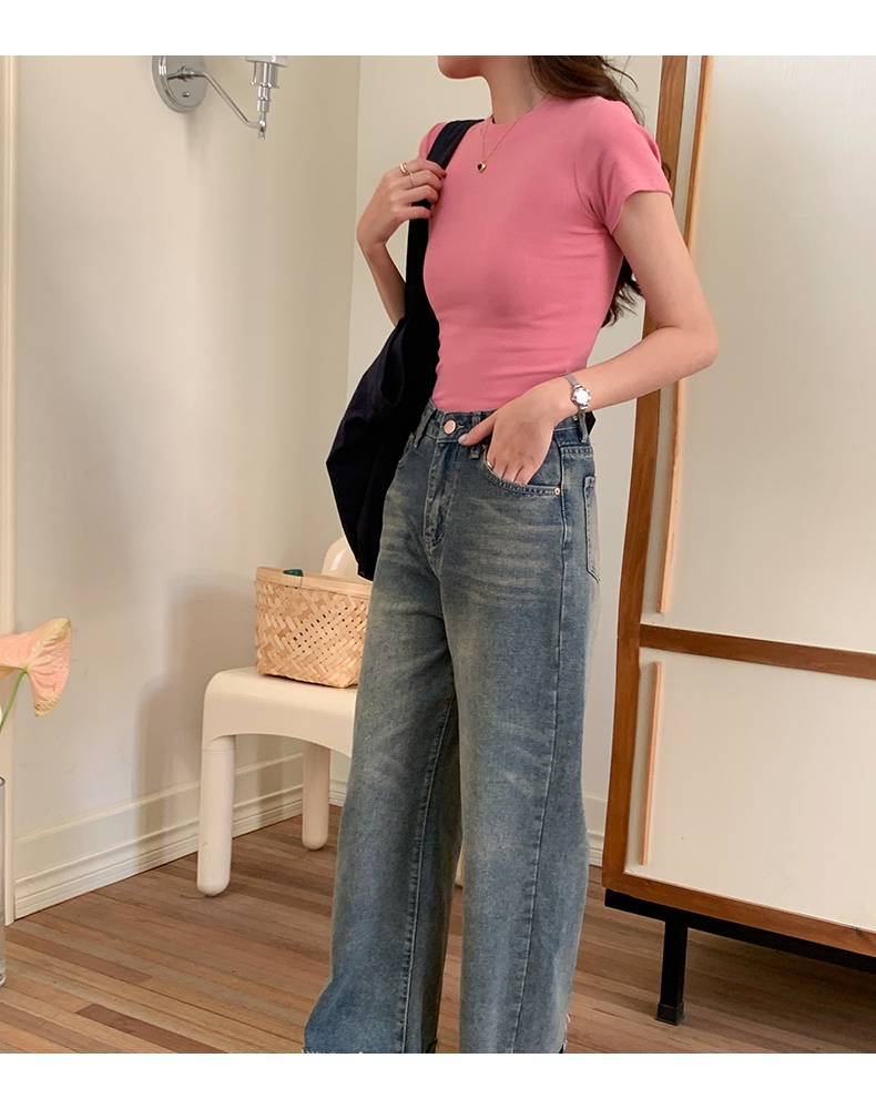 Áo Thun Cổ Tròn Ngắn Tay Dáng Ôm Thời Trang Mùa Hè Phong Cách Mới 61448