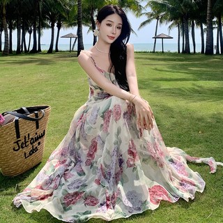 Đầm Hai Dây Dáng Ôm In Họa Tiết Thời Trang Sang Trọng Cho Nữ