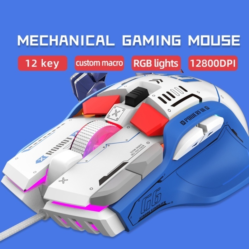 Chuột Chơi Game E-sports Cf G6 Có Đèn Led RGB 13 Chế Độ Thiết Kế Tiện Dụng