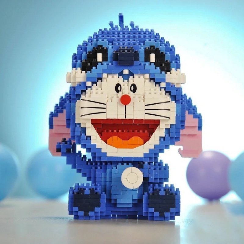 Đồ Chơi Lắp Ráp Nhân Vật Hoạt Hình Doraemon StellaLou Stitch Sáng Tạo DIY