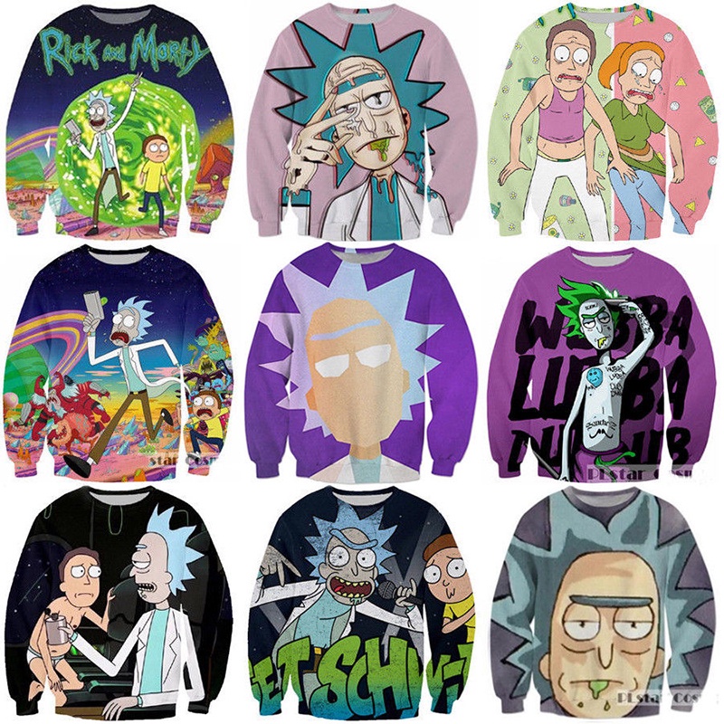 Áo Hoodie In Hình rick and morty 3d