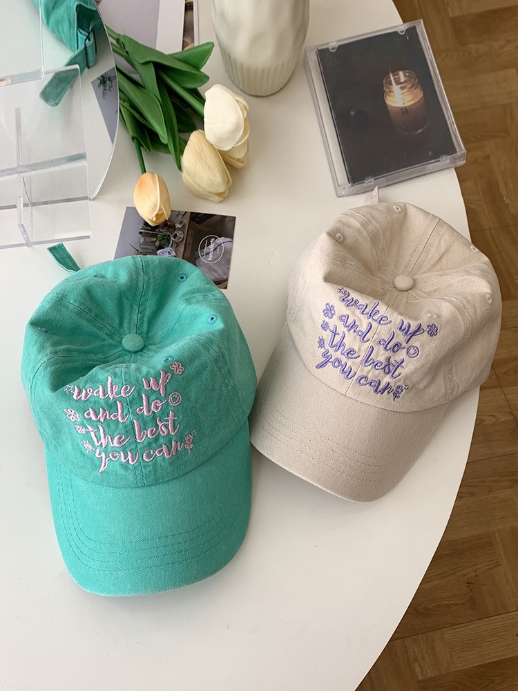 Mũ Lưỡi Trai Chất Liệu Mềm Mại In Chữ Phong Cách Retro Hàn Quốc