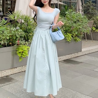 Đầm Dệt Kim Cổ Vuông Lưng Cao Dáng Ôm Thời Trang Mùa Hè Xinh Xắn Cho Nữ