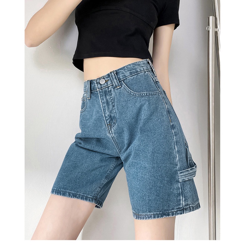 Quần Short Denim Nữ Lưng Cao Kiểu Hàn Quốc