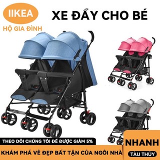 Xe đẩy trẻ em siêu tiện lợi có thể gấp gọn xe đẩy trẻ sơ sinh đôi đa năng