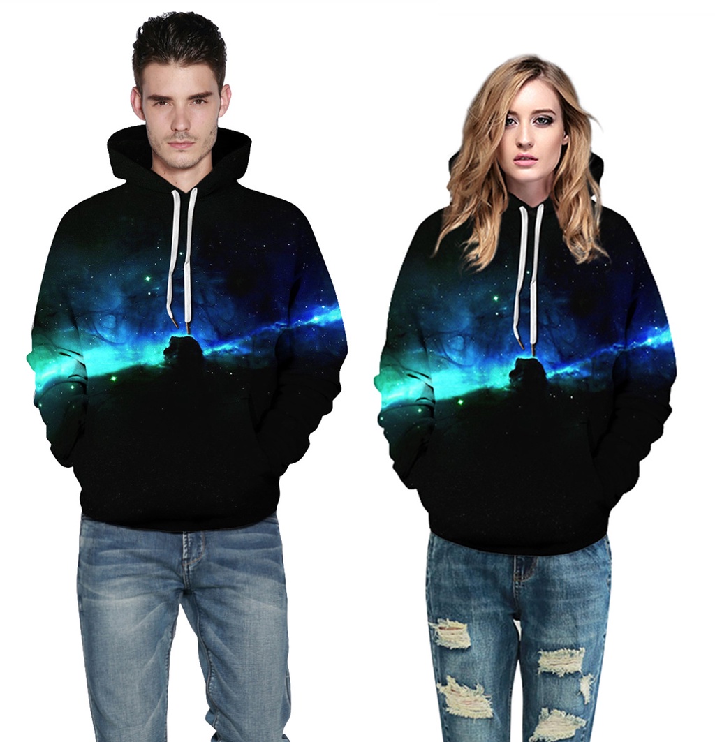 Áo Khoác hoodie Chui Đầu In Hình Vệ Tinh 3d Trong galaxy Thời Trang Cho Nam Và Nữ