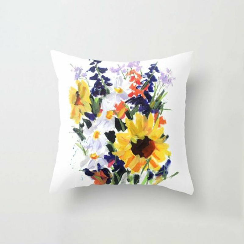 Áo Gối In Hình Hoa Hướng Dương Kích Thước 18 '' Ốp