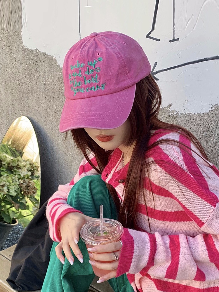 Mũ Lưỡi Trai Chất Liệu Mềm Mại In Chữ Phong Cách Retro Hàn Quốc
