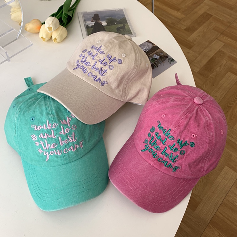 Mũ Lưỡi Trai Chất Liệu Mềm Mại In Chữ Phong Cách Retro Hàn Quốc