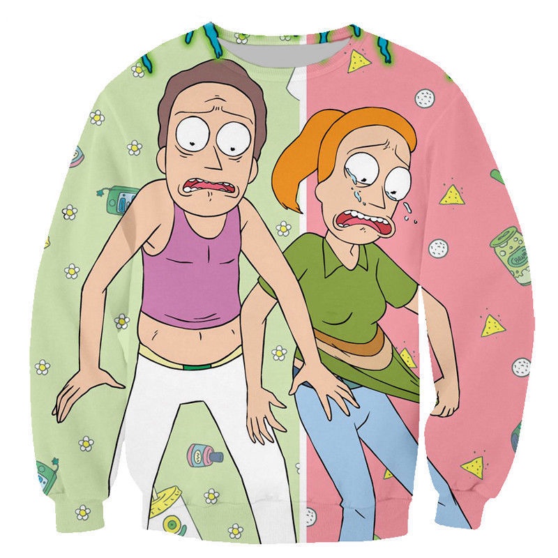 Áo Hoodie In Hình rick and morty 3d