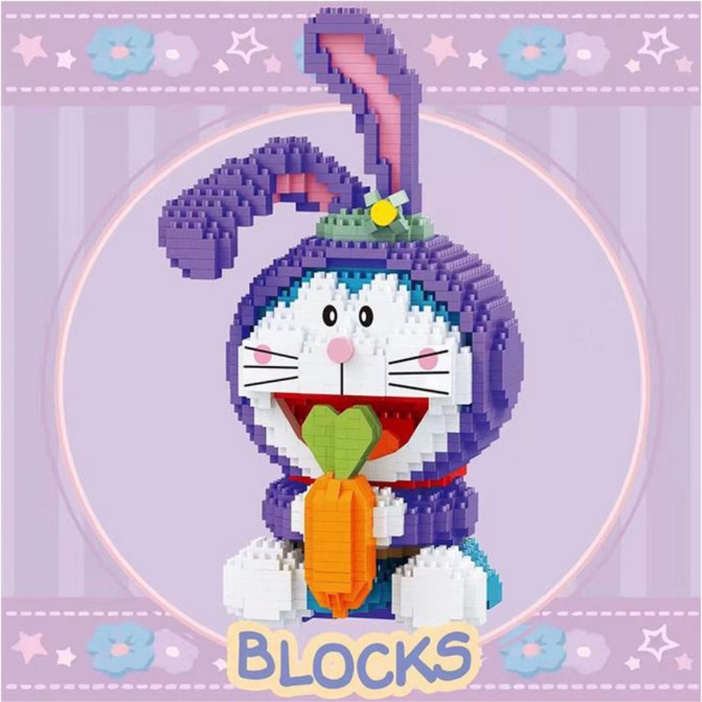 Đồ Chơi Lắp Ráp Nhân Vật Hoạt Hình Doraemon StellaLou Stitch Sáng Tạo DIY