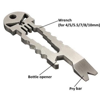Dụng cụ bỏ túi sinh tồn đa chức năng EDC Skull Punisher Móc khóa