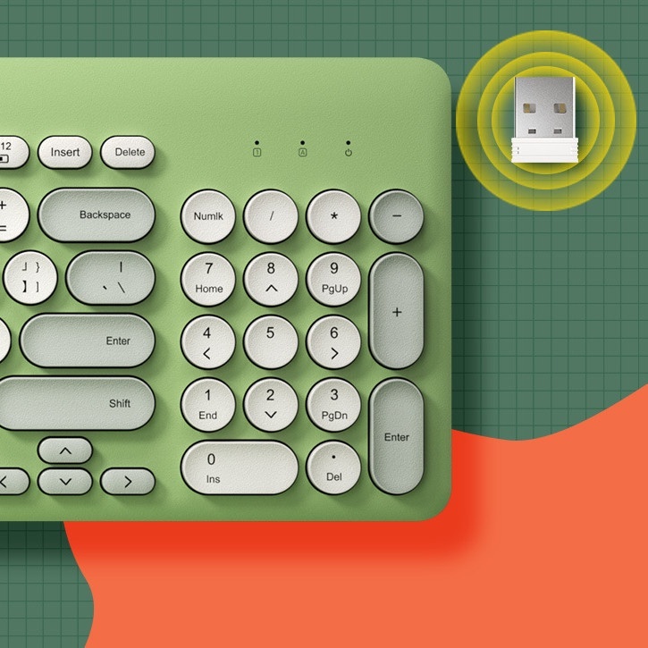 Bàn Phím Không Dây 2.4G 96 Phím Siêu Mỏng Không Gây Tiếng Ồn Dùng Làm Quà Tặng Cho Bạn Gái / PC / Laptop