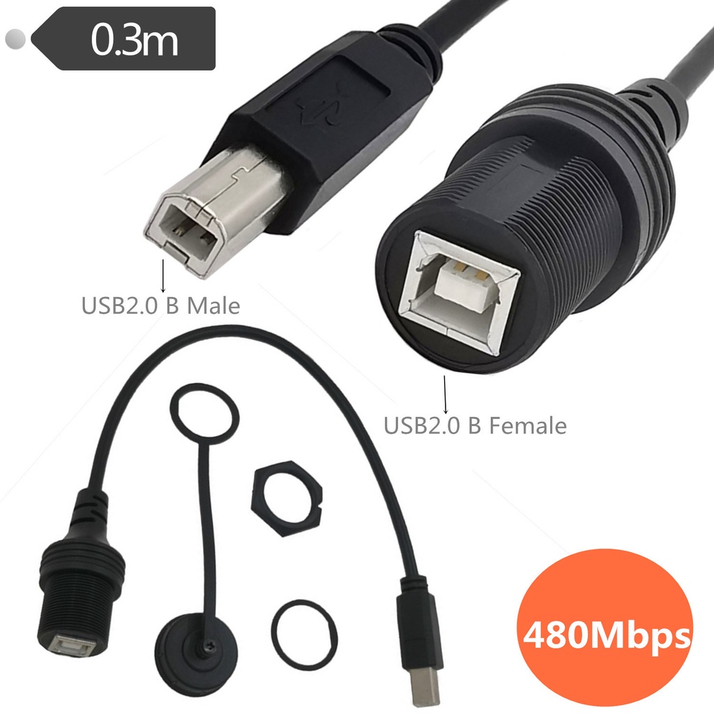 Cáp Chuyển Đổi Dữ Liệu Âm Thanh Usb 2.0 Đầu Đực Sang Đầu Cái BMBF Chống Thấm Nước Cho Xe Hơi / Xe Máy