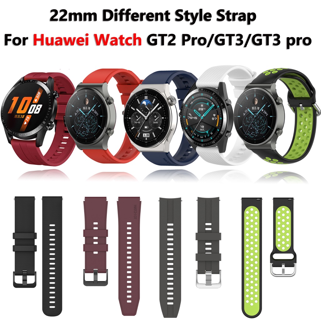 Dây Đeo Thay Thế Bằng Silicon 22mm Gt 3 GT2 Pro Cho Đồng Hồ Huawei Watch Gt 2 Pro GT3 GT2 46mm